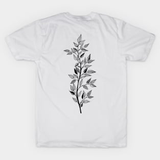 tree branch with leaves graceful and style ink graphics T-Shirt